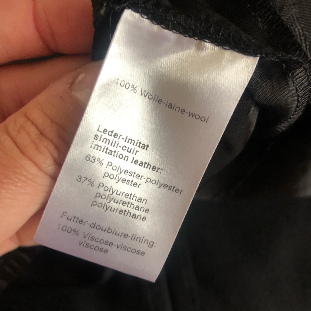 Akris Midi Skirt Black Wool & Leather Trim Pleat - Picture 6 of 8